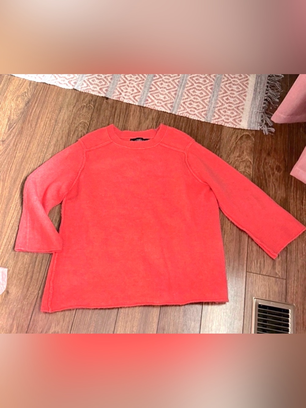 Zara Knit coral colour crew neck sweater size small